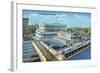 Chicago, Illinois - Exterior View of Union Station-Lantern Press-Framed Art Print