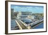 Chicago, Illinois - Exterior View of Union Station-Lantern Press-Framed Art Print