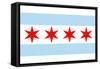 Chicago, Illinois - Flag (Version #2)-Lantern Press-Framed Stretched Canvas