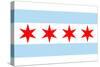 Chicago, Illinois - Flag (Version #2)-Lantern Press-Stretched Canvas