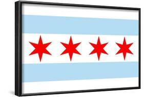 Chicago, Illinois - Flag (Version #2)-Lantern Press-Framed Art Print