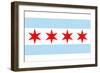 Chicago, Illinois - Flag (Version #2)-Lantern Press-Framed Art Print