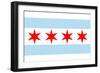 Chicago, Illinois - Flag (Version #2)-Lantern Press-Framed Art Print