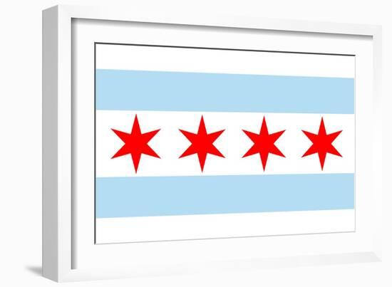 Chicago, Illinois - Flag (Version #2)-Lantern Press-Framed Art Print