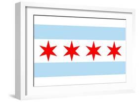 Chicago, Illinois - Flag (Version #2)-Lantern Press-Framed Art Print