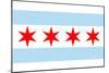 Chicago, Illinois - Flag (Version #2)-Lantern Press-Mounted Art Print