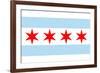 Chicago, Illinois - Flag (Version #2)-Lantern Press-Framed Art Print