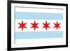 Chicago, Illinois - Flag (Version #2)-Lantern Press-Framed Art Print