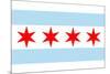 Chicago, Illinois - Flag (Version #2)-Lantern Press-Mounted Art Print