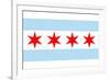 Chicago, Illinois - Flag (Version #2)-Lantern Press-Framed Premium Giclee Print