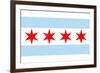 Chicago, Illinois - Flag (Version #2)-Lantern Press-Framed Premium Giclee Print