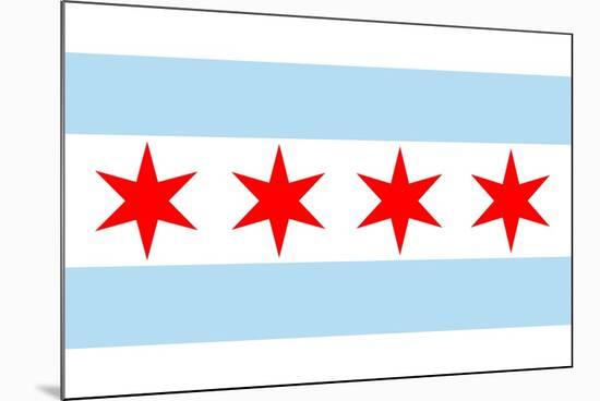 Chicago, Illinois - Flag (Version #2)-Lantern Press-Mounted Premium Giclee Print