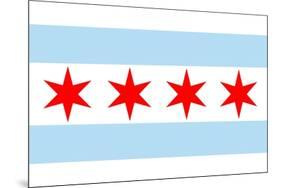 Chicago, Illinois - Flag (Version #2)-Lantern Press-Mounted Premium Giclee Print