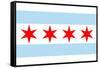 Chicago, Illinois - Flag (Version #2)-Lantern Press-Framed Stretched Canvas