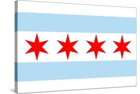 Chicago, Illinois - Flag (Version #2)-Lantern Press-Stretched Canvas