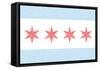 Chicago, Illinois - Flag-Lantern Press-Framed Stretched Canvas