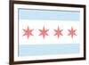 Chicago, Illinois - Flag-Lantern Press-Framed Art Print