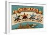 Chicago, Illinois - Four Stars-Lantern Press-Framed Art Print