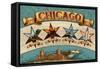 Chicago, Illinois - Four Stars-Lantern Press-Framed Stretched Canvas