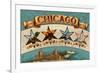 Chicago, Illinois - Four Stars-Lantern Press-Framed Art Print