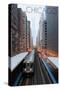 Chicago, Illinois - L Train-Lantern Press-Stretched Canvas