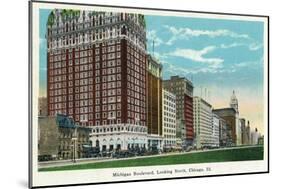 Chicago, Illinois - Michigan Boulevard North Scene-Lantern Press-Mounted Art Print