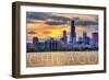 Chicago, Illinois - Moody Skyline-Lantern Press-Framed Art Print