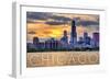 Chicago, Illinois - Moody Skyline-Lantern Press-Framed Art Print