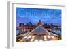 Chicago, Illinois - Navy Pier and Skyline-Lantern Press-Framed Art Print