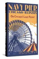 Chicago Illinois - Navy Pier-Lantern Press-Stretched Canvas