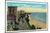 Chicago, Illinois - Northern Aerial View of Lake Shore Drive from Drake Hotel, c.1929-Lantern Press-Mounted Art Print