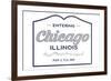 Chicago, Illinois - Now Entering (Blue)-Lantern Press-Framed Premium Giclee Print