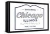 Chicago, Illinois - Now Entering (Blue)-Lantern Press-Framed Stretched Canvas