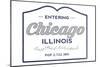 Chicago, Illinois - Now Entering (Blue)-Lantern Press-Mounted Art Print