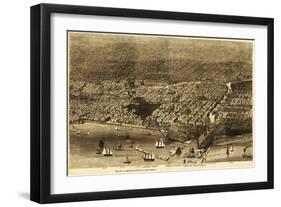 Chicago, Illinois - Panoramic Map No. 1-Lantern Press-Framed Art Print