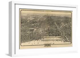 Chicago, Illinois - Panoramic Map No. 1-Lantern Press-Framed Art Print