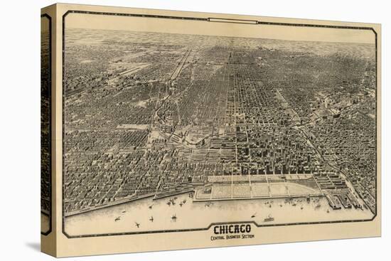 Chicago, Illinois - Panoramic Map No. 1-Lantern Press-Stretched Canvas