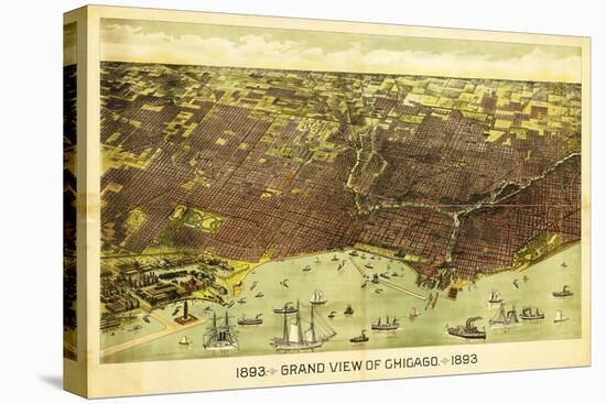 Chicago, Illinois - Panoramic Map No. 1-Lantern Press-Stretched Canvas