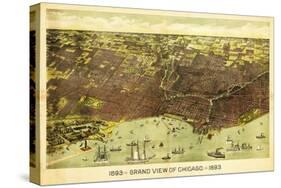 Chicago, Illinois - Panoramic Map No. 1-Lantern Press-Stretched Canvas