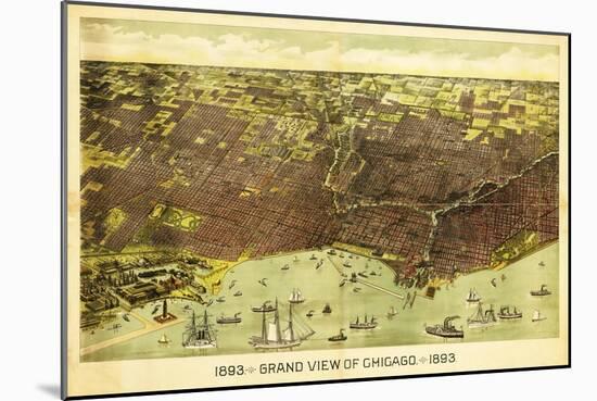Chicago, Illinois - Panoramic Map No. 1-Lantern Press-Mounted Art Print