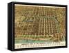 Chicago, Illinois - Panoramic Map-Lantern Press-Framed Stretched Canvas