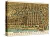 Chicago, Illinois - Panoramic Map-Lantern Press-Stretched Canvas