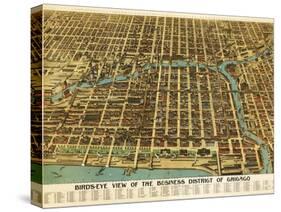 Chicago, Illinois - Panoramic Map-Lantern Press-Stretched Canvas