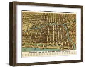 Chicago, Illinois - Panoramic Map-Lantern Press-Framed Art Print