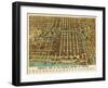 Chicago, Illinois - Panoramic Map-Lantern Press-Framed Art Print