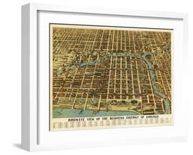 Chicago, Illinois - Panoramic Map-Lantern Press-Framed Art Print