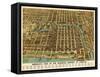 Chicago, Illinois - Panoramic Map-Lantern Press-Framed Stretched Canvas