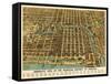 Chicago, Illinois - Panoramic Map-Lantern Press-Framed Stretched Canvas