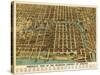 Chicago, Illinois - Panoramic Map-Lantern Press-Stretched Canvas