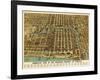 Chicago, Illinois - Panoramic Map-Lantern Press-Framed Art Print